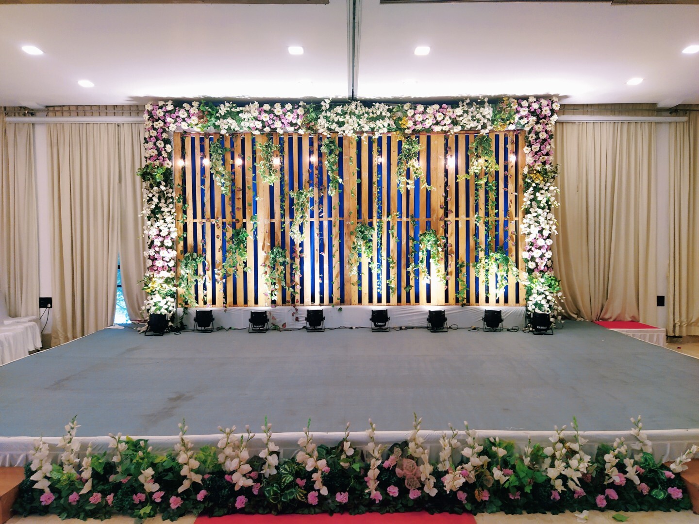 Decorated banquet hall for an engagement