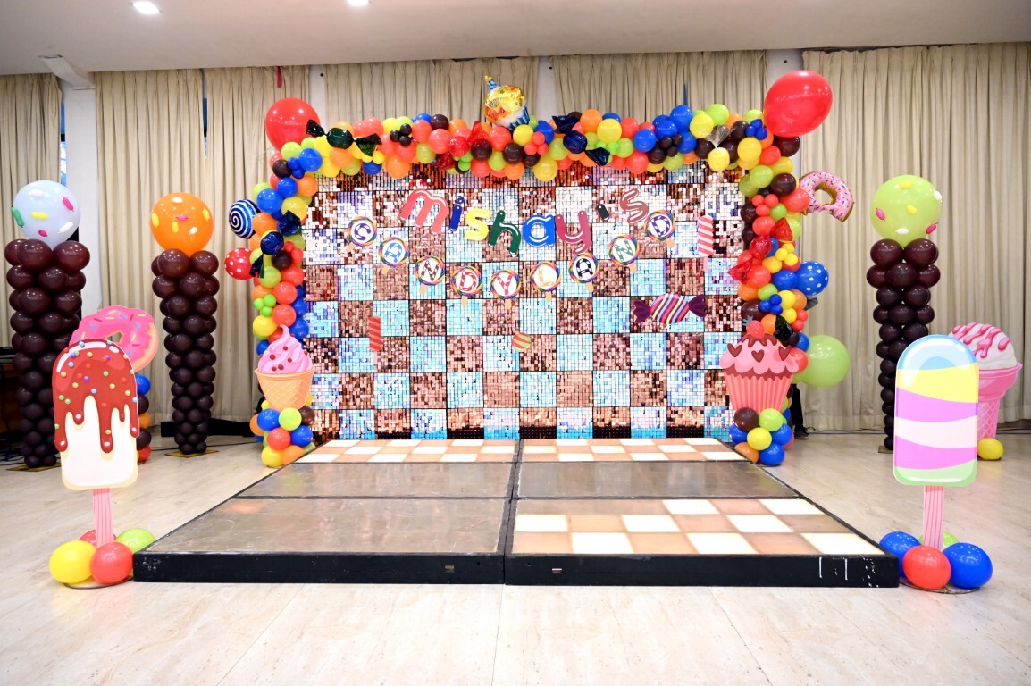 Birthday party setup at Hotel Aram