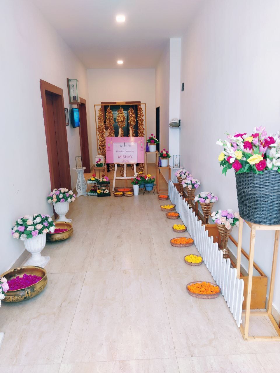 Family during the Mundan ceremony
