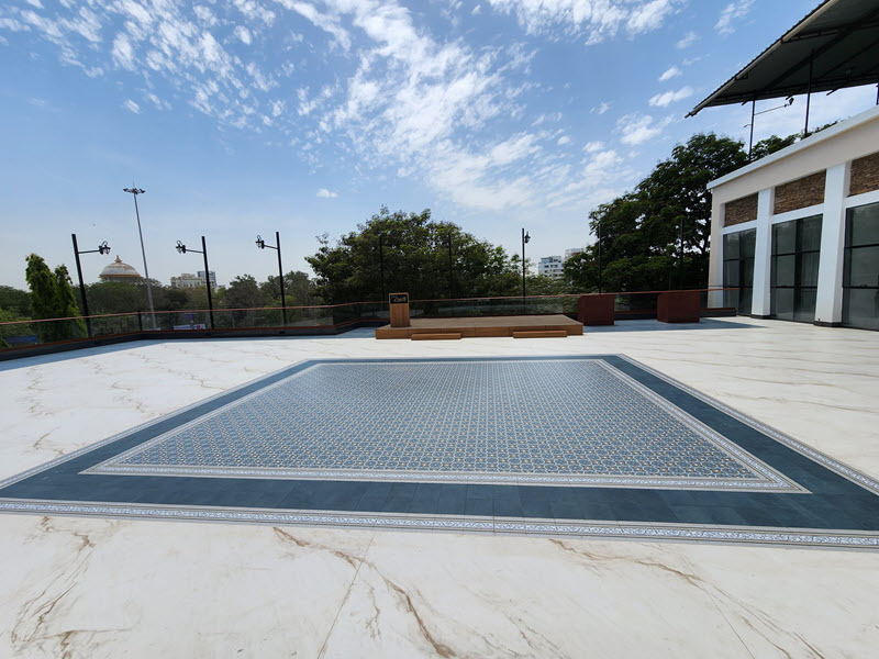 Hotel Aram's stunning Skyline rooftop venue set for an evening celebration with city views.